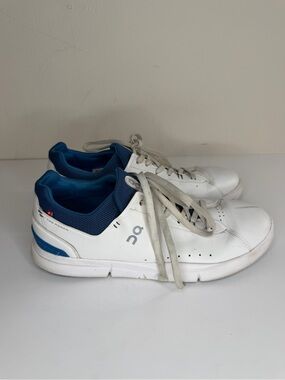 On Cloud The Roger Advantage Low Shoes Mens Size 12 White Midnight Navy Blue